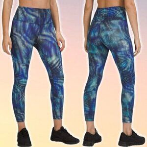 LULULEMON Wunder Train High Rise Tight Sz 6 Shapeshifter Flux Blue Multi